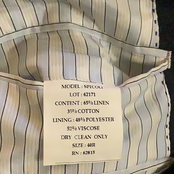 Flynt Men’s Spicoli Blazer Mens 40R Blue Linen Cotton Blend Sport Coat Pockets - Picture 6 of 9